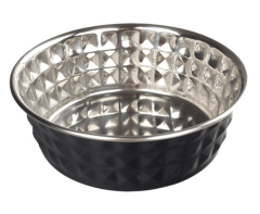 ORİPET SİYAH  ELMAS DESENLİ MAMA KABI 11 CM