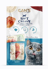 CANS SOFT CREAMY WITH TUNA&SALMON 5X15 GR ( KUTU İÇİ 12 ADETTİR)