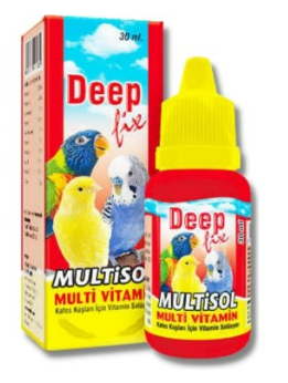 MULTİSOL 30 ML (KUŞ VİTAMİNi) (KUTU İÇİ 12 ADETTİR)