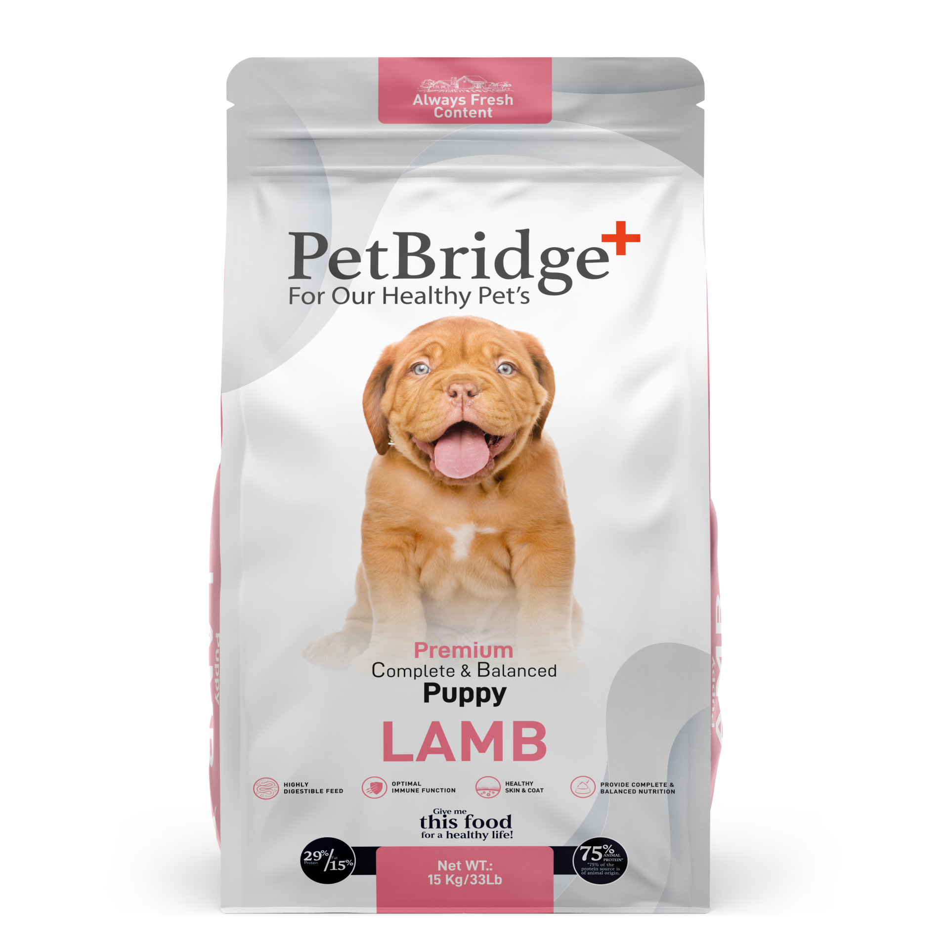 PETBRİDGE KUZU ETLİ YAVRU KÖPEK MAMASI 15 KG