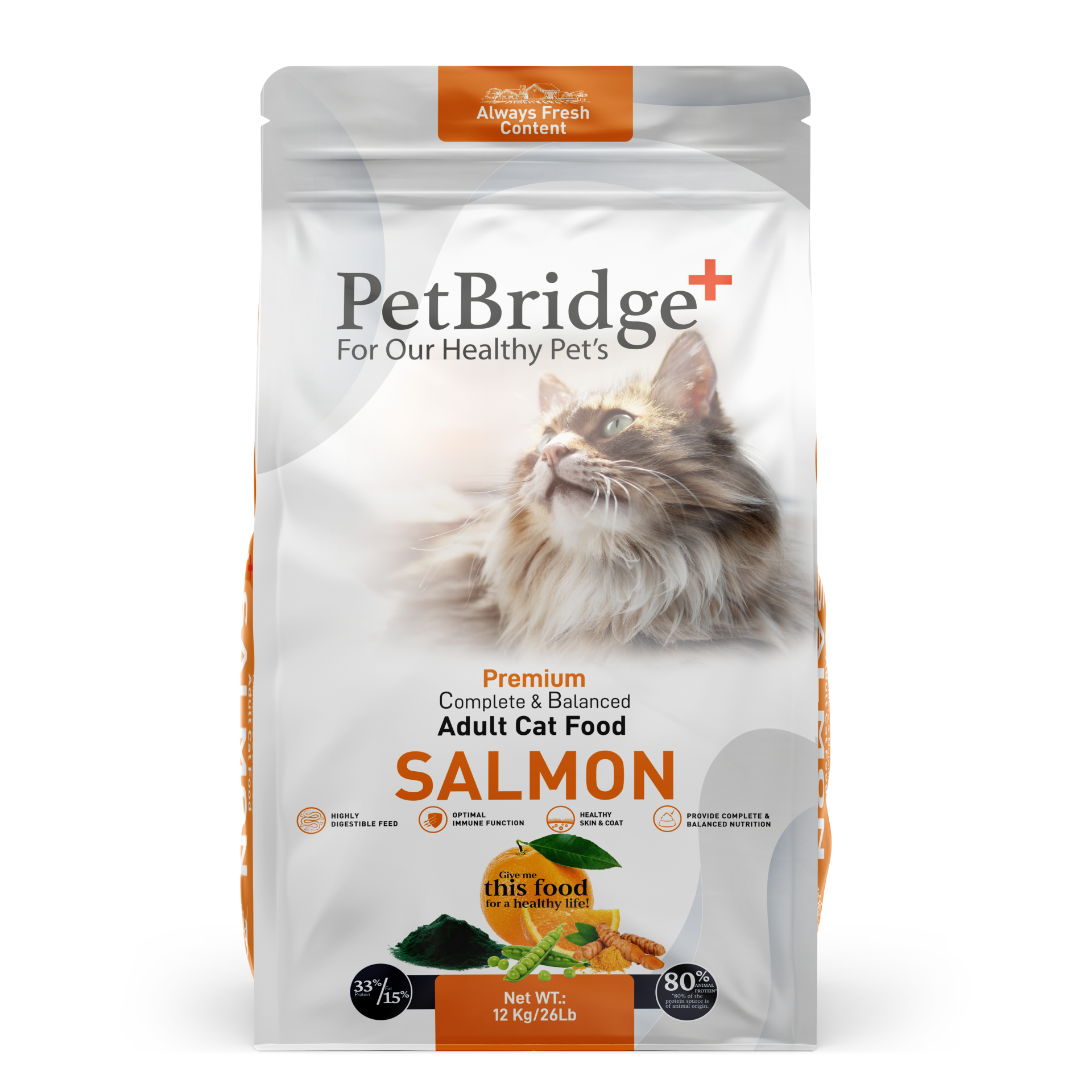 PETBRİDGE SOMONLU YETİŞKİN KEDİ MAMASI 12 KG