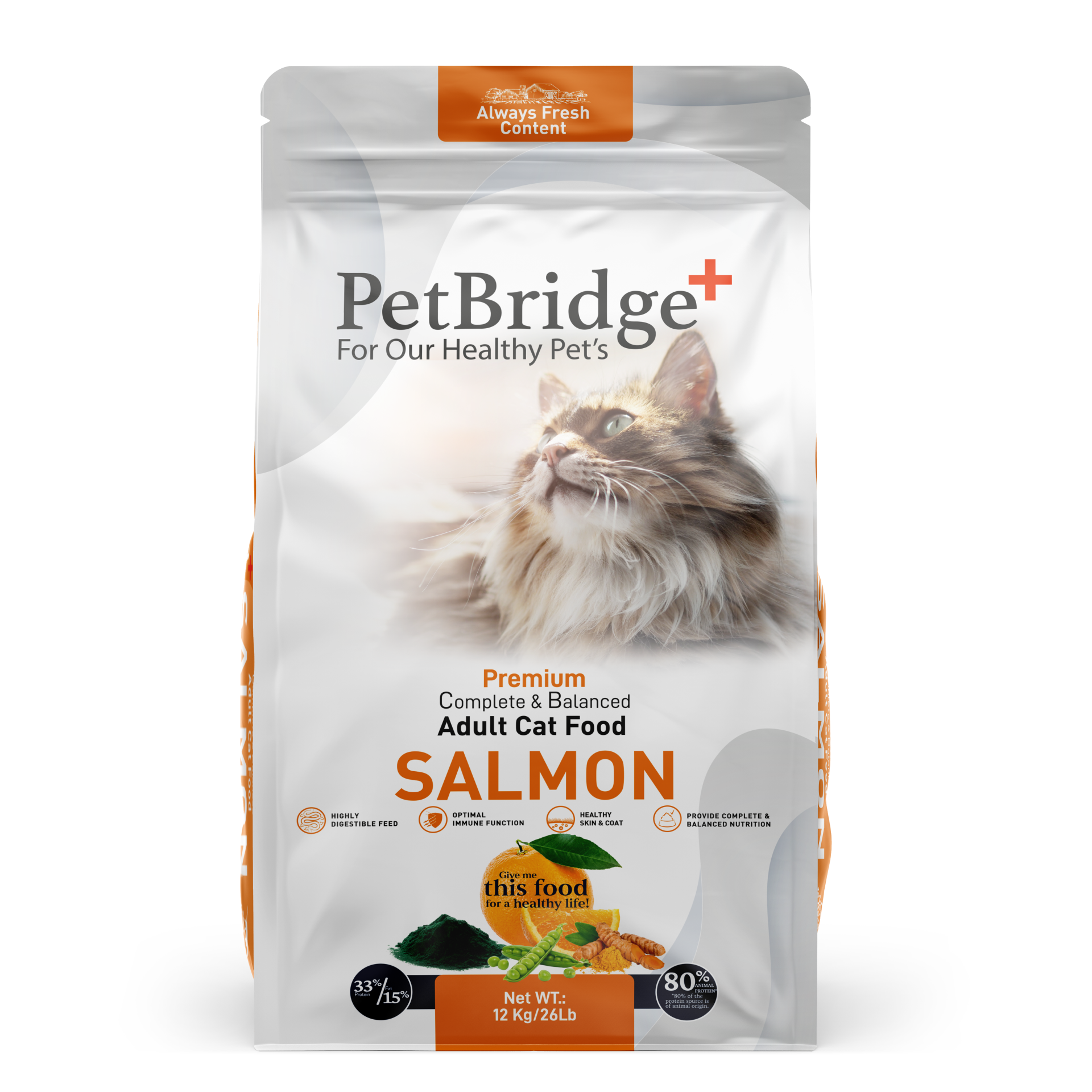 PETBRİDGE SOMONLU YETİŞKİN KEDİ MAMASI 12 KG