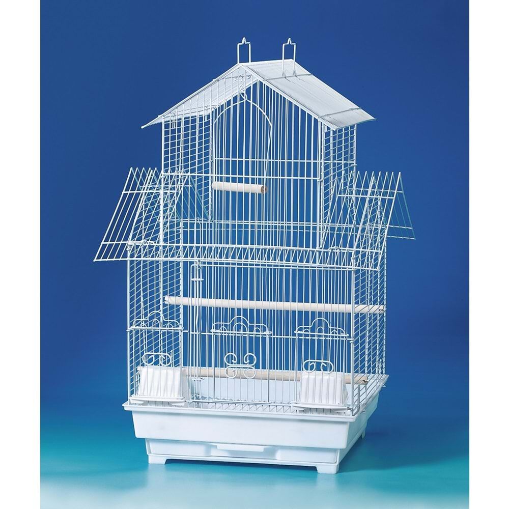 81605 ÇİFT ÇATILI KUŞ KAFESİ 40.5X40.5X70 CM