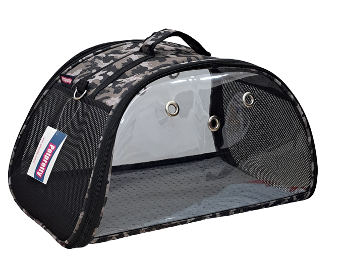 ŞEFFAF ÇANTA GRİ KAMUFLAJ 50X28X28 CM