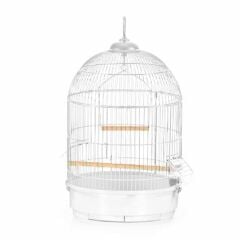F3105AB YUVARLAK KUŞ KAFESİ BEYAZ (34 X 55 CM)
