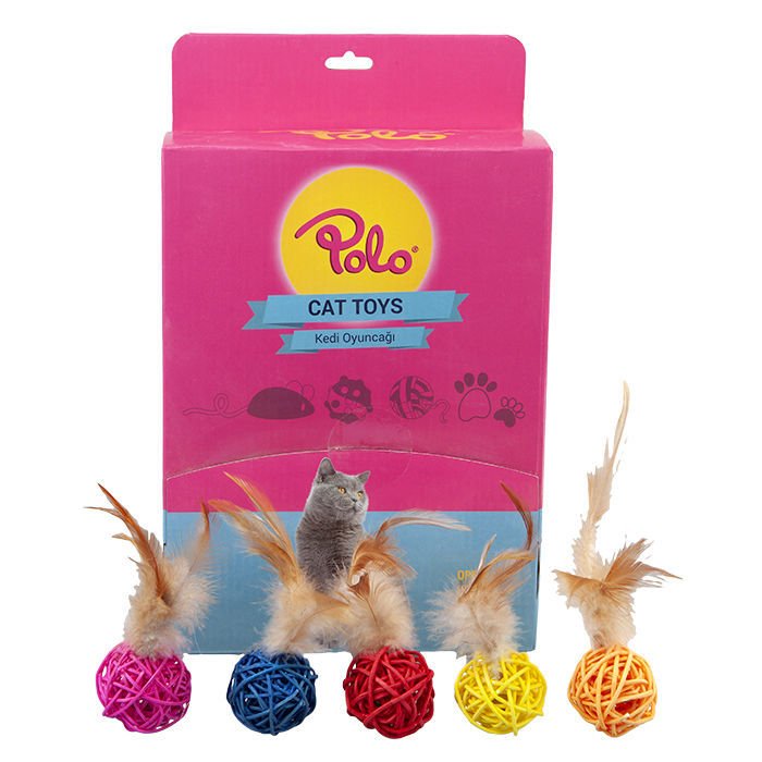 POLO SARGI TOP OYUNCAK. TÜY KUYRUKLU 4 CM
