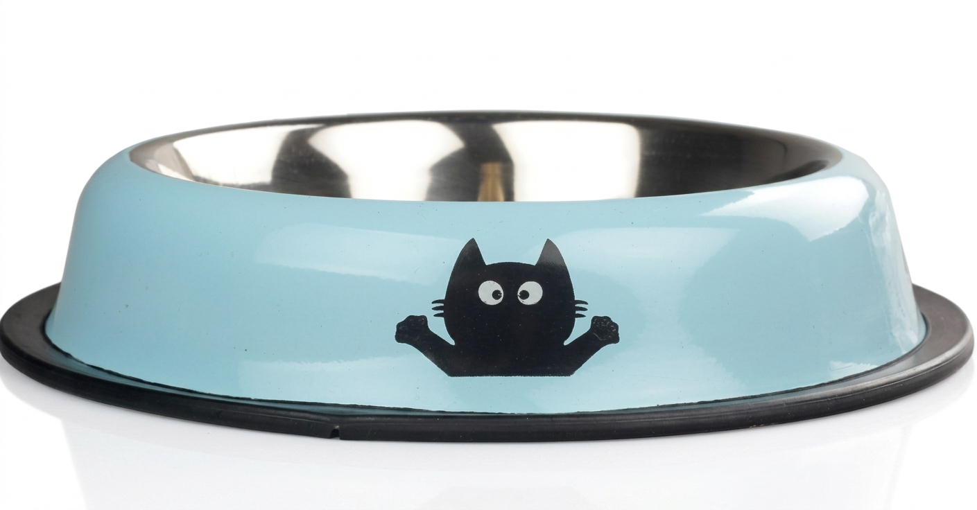 ORİPET KEDİ DESENLİ MAMA KABI MAVİ 8 OZ-12 CM
