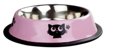 ORİPET KEDİ DESENLİ MAMA KABI PEMBE 8 OZ-12 CM