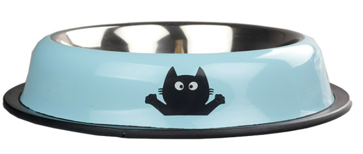 ORİPET KEDİ DESENLİ MAMA KABI MAVİ 16 OZ-15.5CM