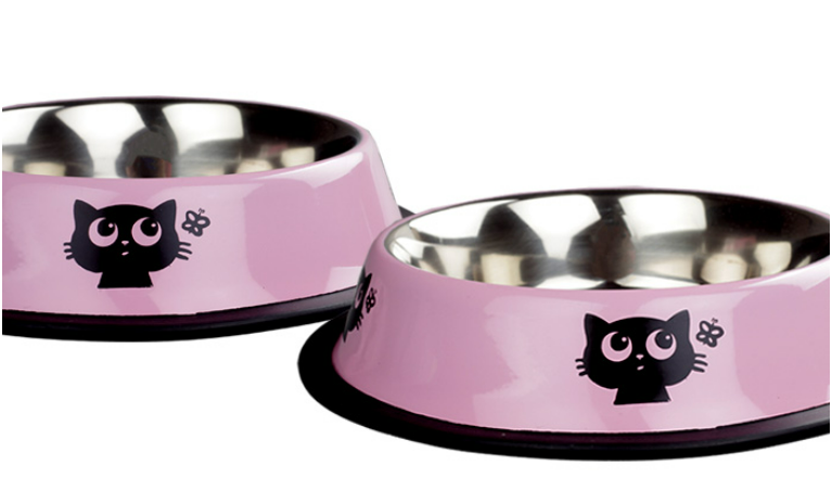 ORİPET KEDİ DESENLİ MAMA KABI PEMBE 16 OZ-15.5 CM