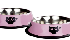 ORİPET KEDİ DESENLİ MAMA KABI PEMBE 16 OZ-15.5 CM