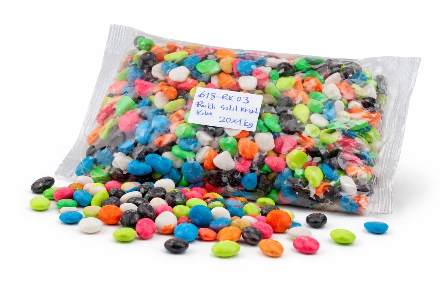 RENKLİ ÇAKIL KARIŞIK KALIN 1 KG (KUTU İÇİ 20 ADETTİR)