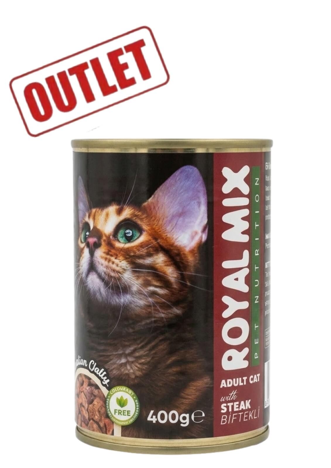 ROYAL MİX CHUNK IN JELLY BİFTEKLİ YETİŞKİN KEDİ MAMASI KONSERVE 400 GR (12Lİ)