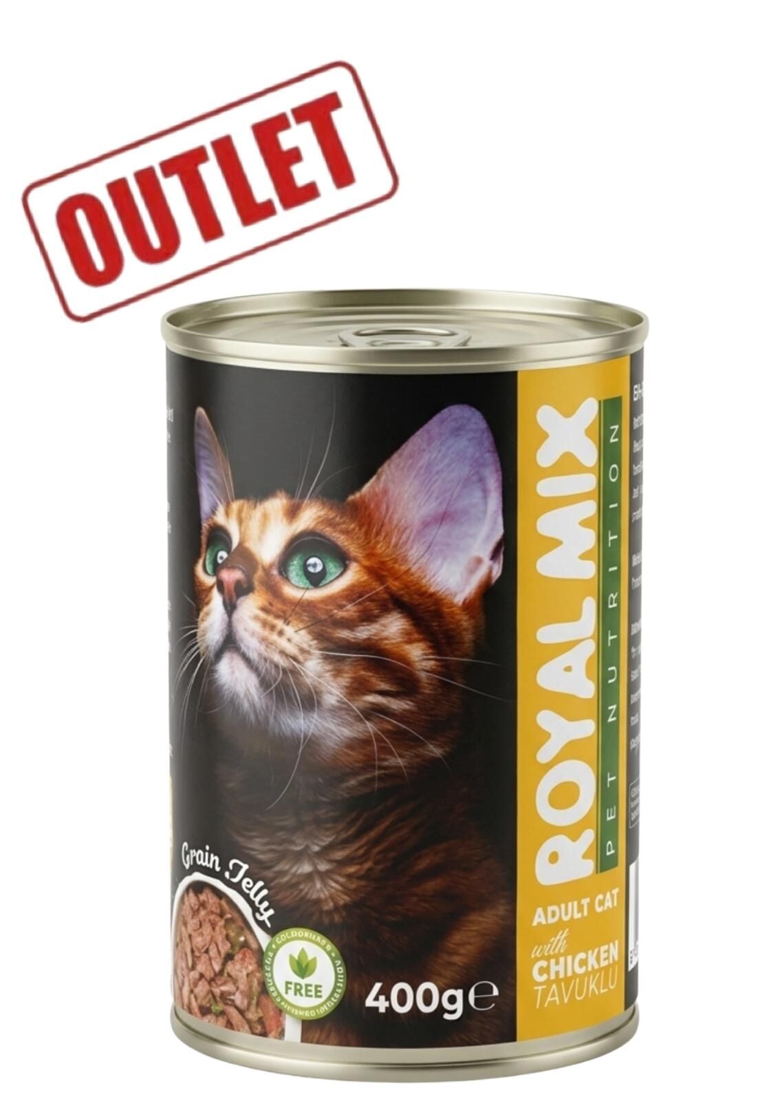 ROYAL MİX CHUNK IN JELLY TAVUKLU YETİŞKİN KEDİ MAMASI KONSERVE 400 GR (12Lİ)