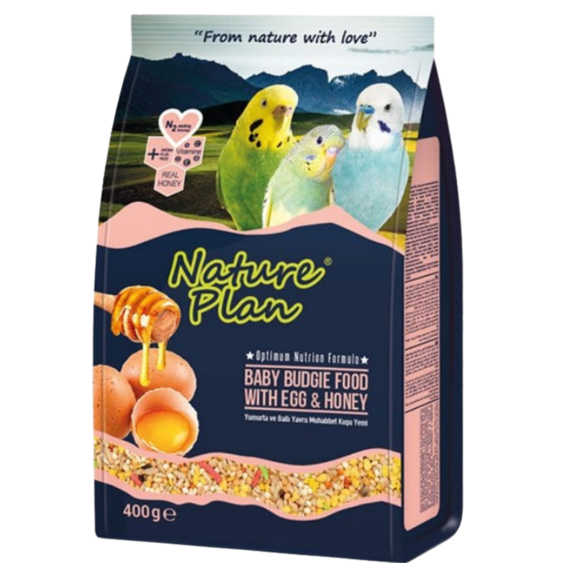 NATURE PLAN YUMURTA+BALLI YAVRU MUHABBET YEMİ 400 GR (KUTU İÇİ 18 ADETTİR)