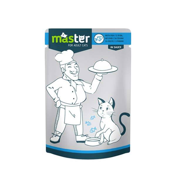 MASTER BALIKLI POUCH KEDİ MAMASI 80 GR((KOLİ İÇİ 24 ADETTİR)