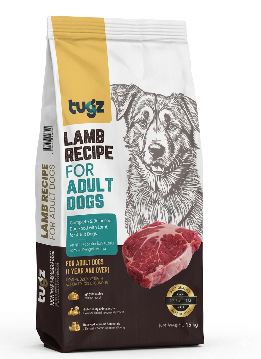 TUGZ KUZULU YETİŞKİN KÖPEK MAMASI 15 KG