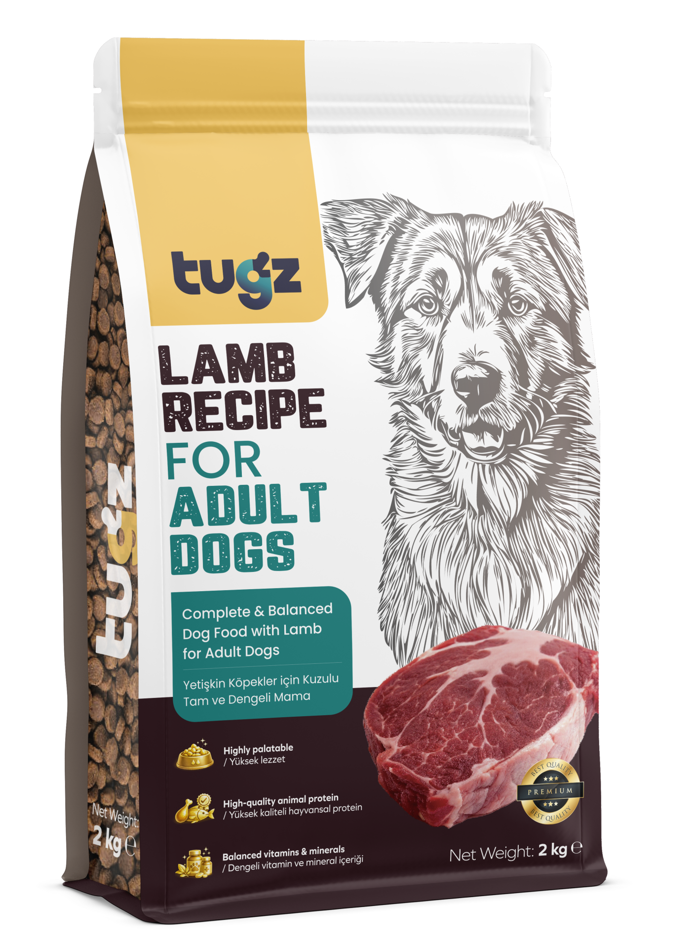 TUGZ KUZULU YETİŞKİN KÖPEK MAMASI 2 KG