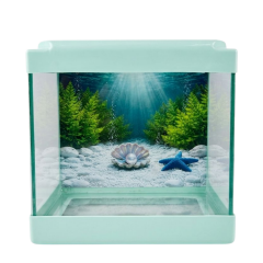 TUĞPET POSTERLİ MİNİ AKVARYUM 20X18,5X14,5 CM ( KOLİ İÇİ 12 ADETTİR)