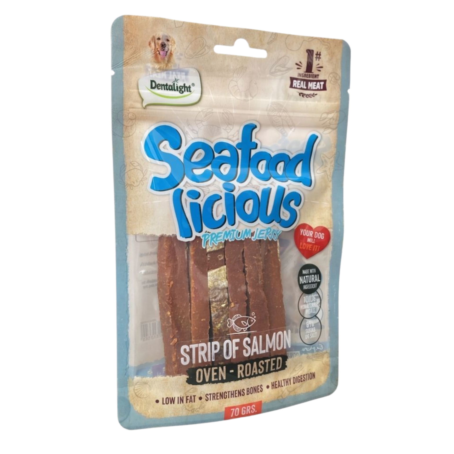 DENTALIGHT SEAFOOD STRIP OF SALMON 70 GR