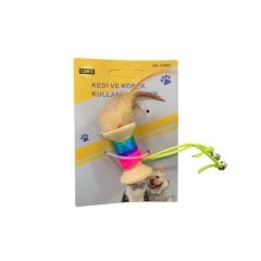 CANS RENKLİ İP SARGILI TÜYLÜ OYUNCAK 15 CM SA10080