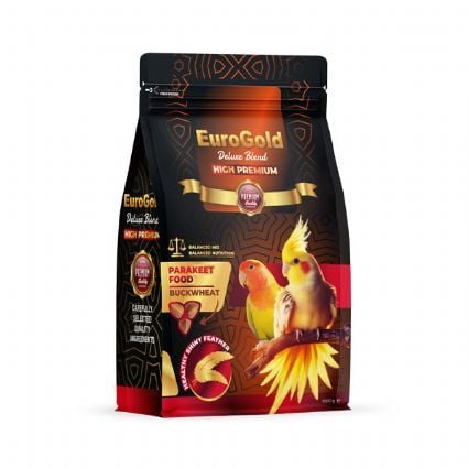 EUROGOLD DELUXE PARAKET YEMİ KARABUĞDAYLI 1 KG (KUTU İÇİ 5 ADETTİR)