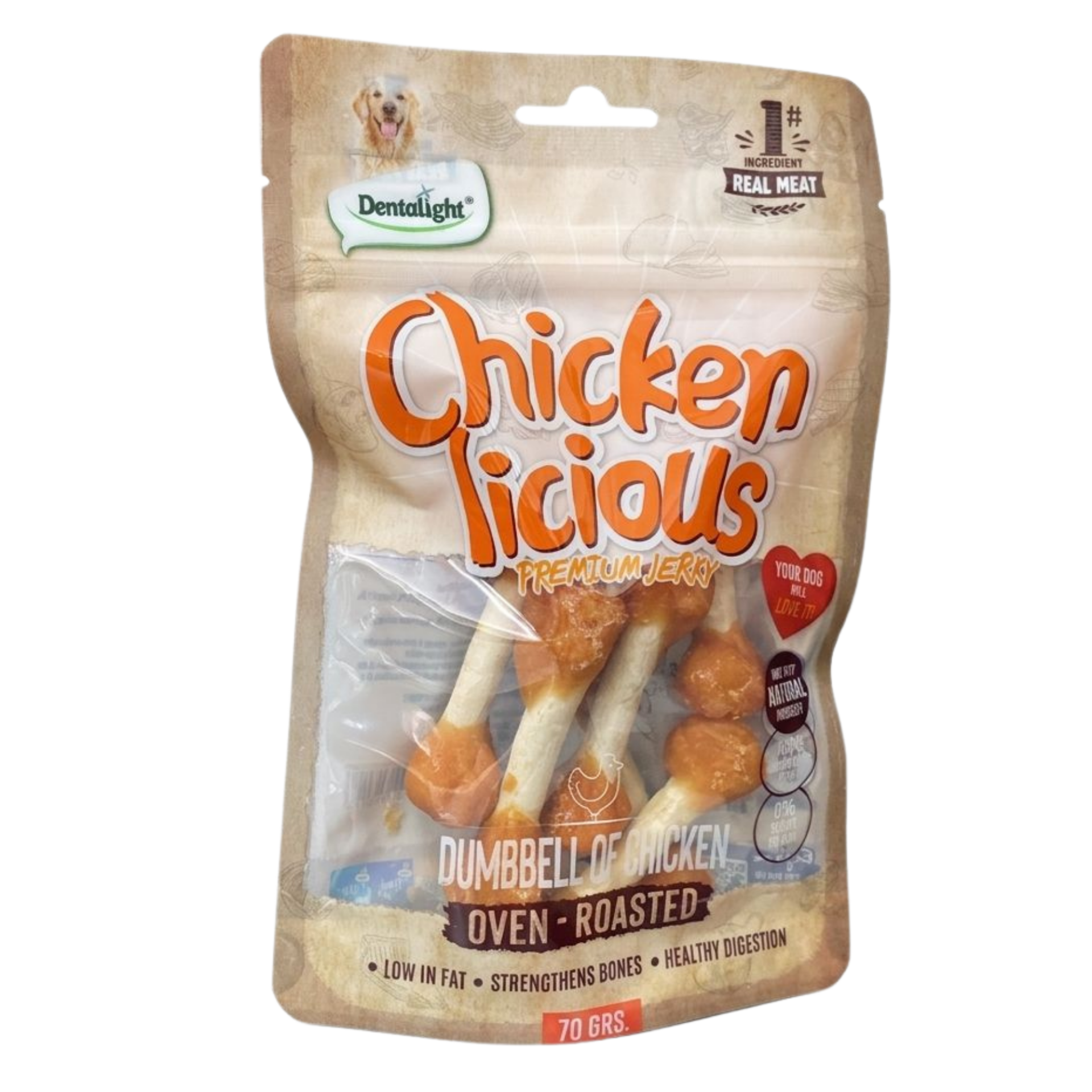 DENTALIGHT CHICKEN DUMBELL OF CHICKEN 70 GR
