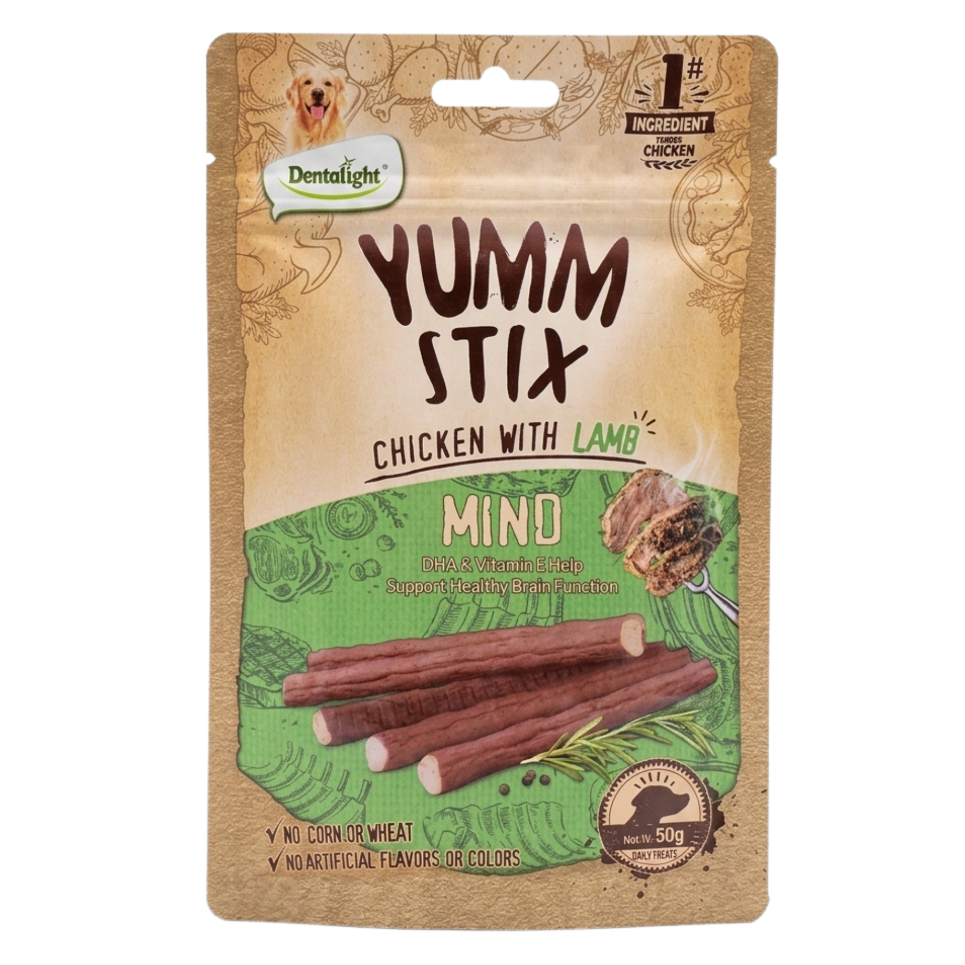 DENTALIGHT YUMM STICK MIND CHICKEN WITH LAMB 50 GR