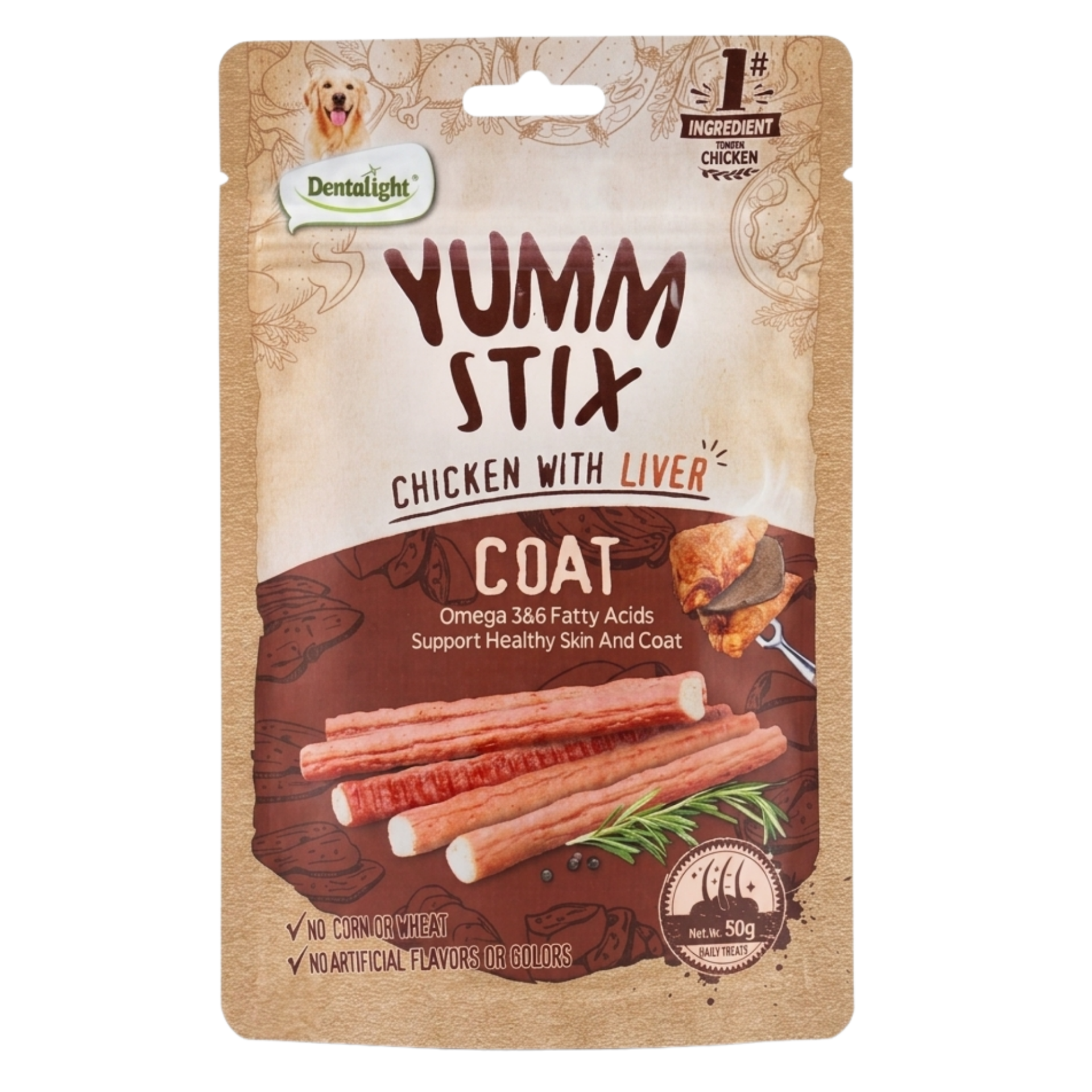DENTALIGHT YUMM STICK COAT CHICKEN WITH LİVER 50 GR