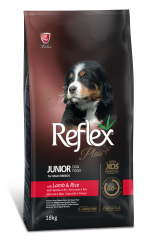 REFLEX PLUS BÜYÜK IRK KUZU ETLİ PİRİNÇ YAVRU KÖPEK MAMASI 18 KG