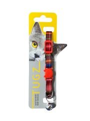 TUGZ KEDİ BOYUN TASMA EKOSE DESENLİ 10 MM X 28 CM