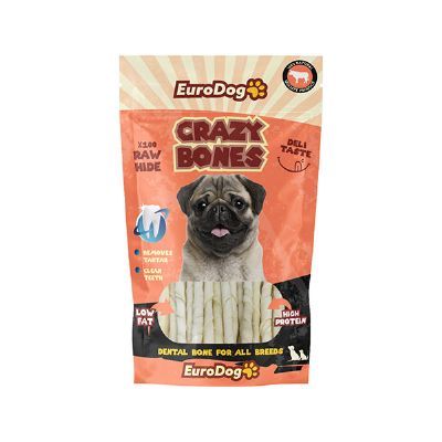 EURODOG CRAZY BONE SÜTLÜ BURGU ÇUBUK 20'Lİ