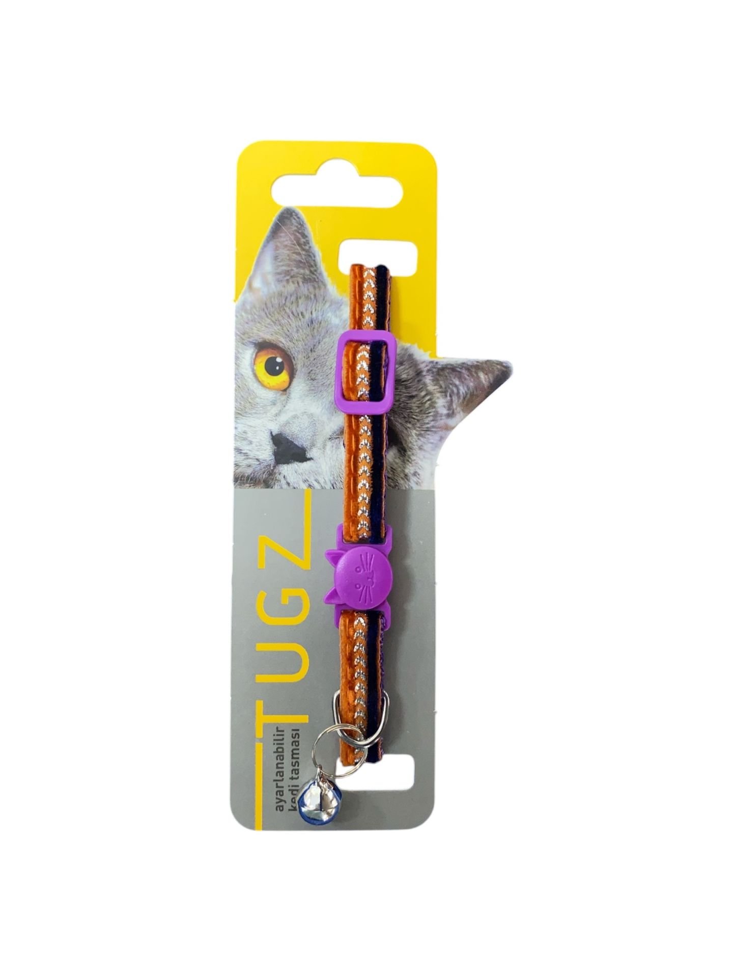 TUGZ YALDIZ MAVİ 10MM/28CM KEDİ BOYUN TASMA (KOLİ İÇİ 12 ADETTİR)