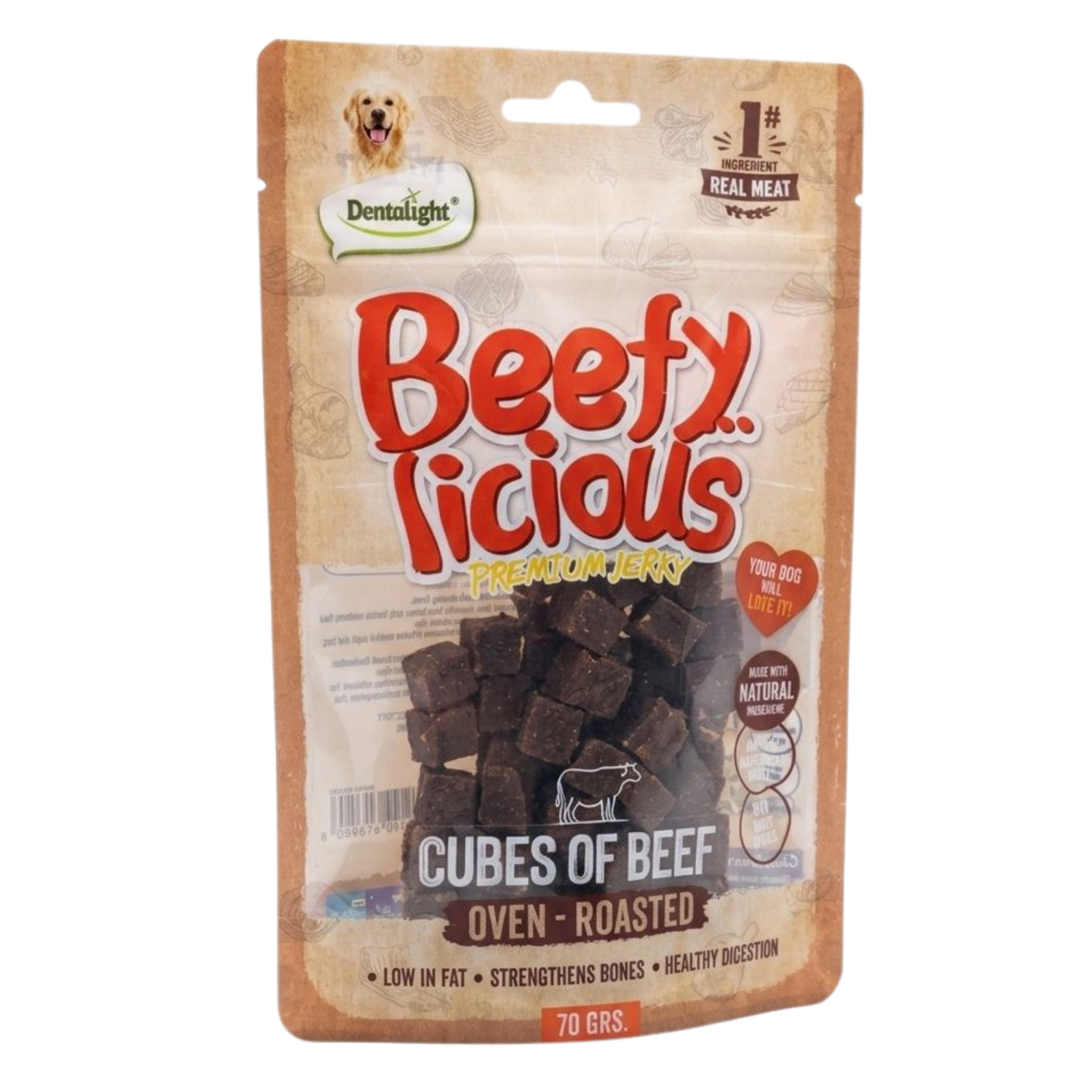 DENTALIGHT BEEFY CUBES OF BEEF 70 GR