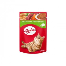 MY LOVE JÖLE İÇİNDE DANA ETLİ VE SEBZELİ POUCH KEDİ MAMASI 100 GR