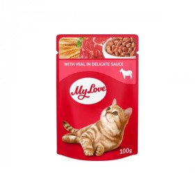 MY LOVE SOS İÇİNDE DANA ETLİ POUCH KEDİ MAMASI 100 GR