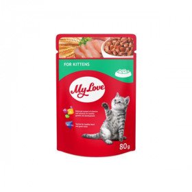 MY LOVE YAVRU KEDİLER İÇİN POUCH KEDİ MAMASI 80 GR