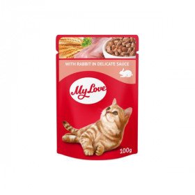 MY LOVE SOS İÇİNDE TAVŞAN ETLİ POUCH KEDİ MAMASI 100 GR