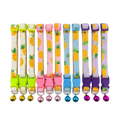 TUGZ BRC-89 ANANAS DESENLİ ZİLLİ TASMA 1 CM (12'Lİ)