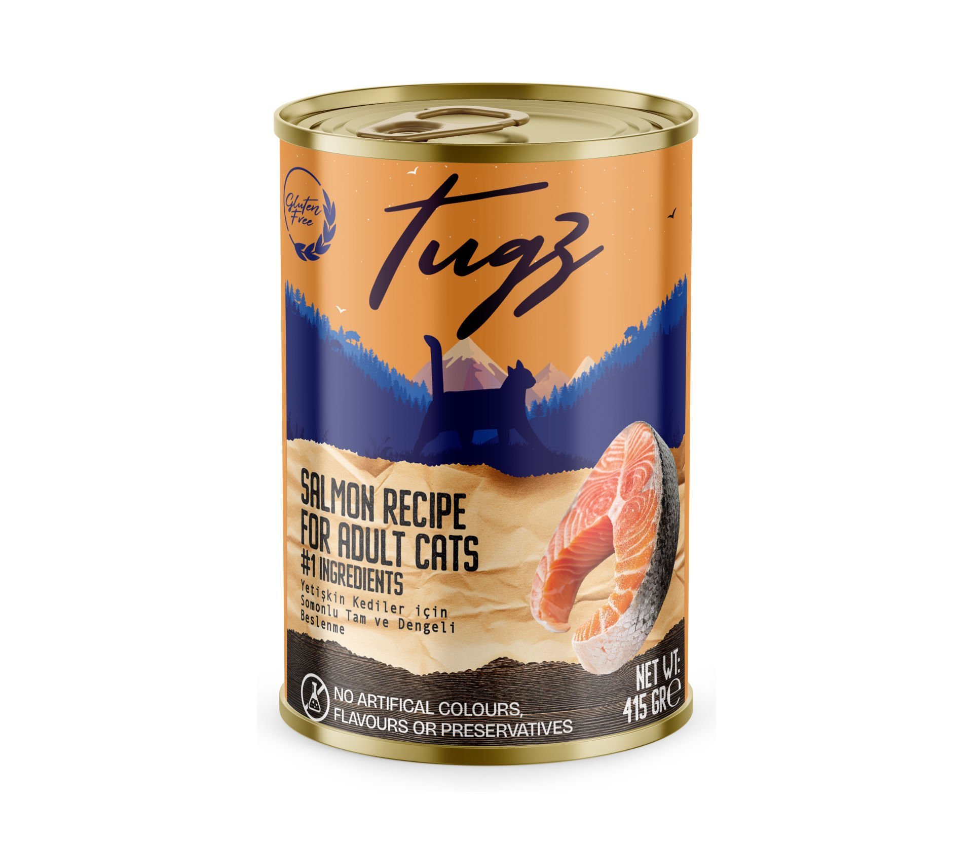 TUGZ SOMONLU YETİŞKİN KEDİ KONSERVE 415 GR (24'LÜ)