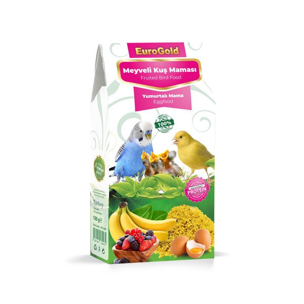 EUROGOLD MEYVELİ YUMURTALI KUŞ MAMASI 100 GR (KUTU İÇİ 10 ADETTİR)