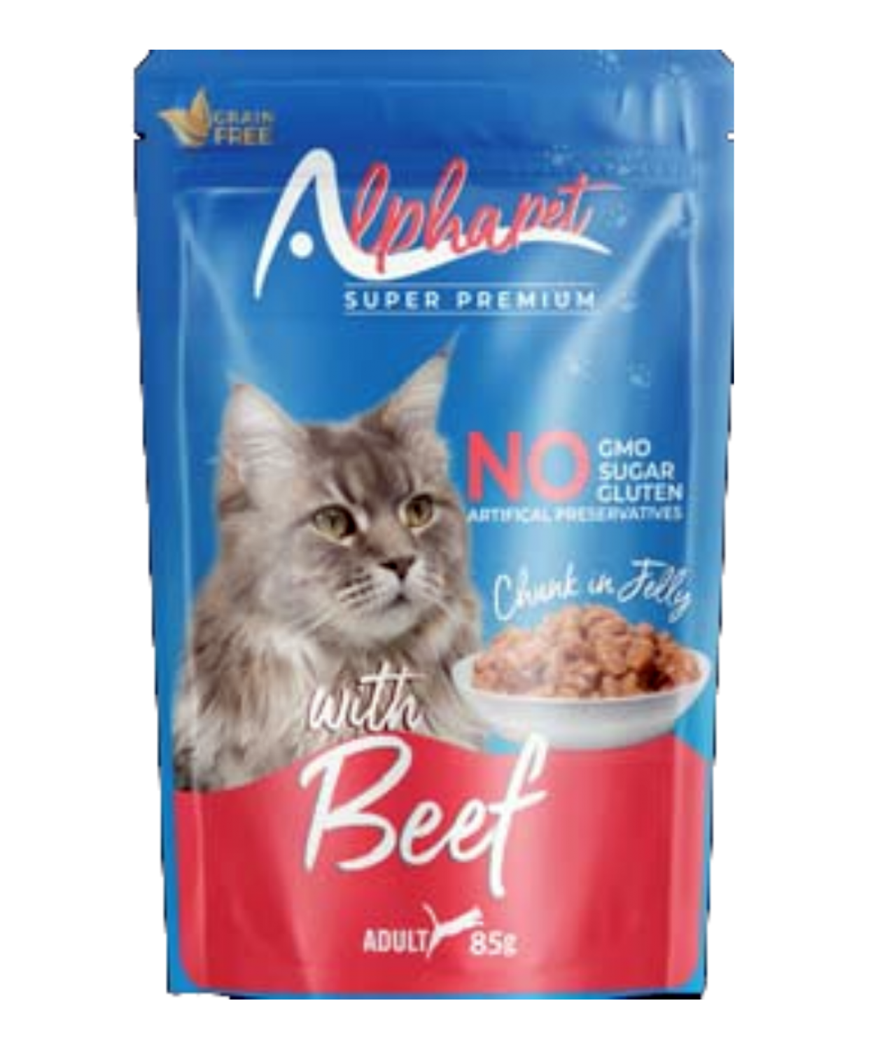 ALPHA SIĞIR ETLİ JÖLELİ KEDİ POUCH 85GR (KOLİ İÇİ 24 ADET)