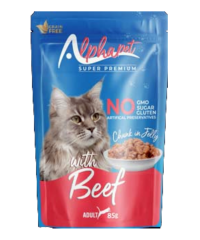 ALPHA SIĞIR ETLİ JÖLELİ KEDİ POUCH 85GR (KOLİ İÇİ 24 ADET)
