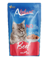ALPHA SIĞIR ETLİ JÖLELİ KEDİ POUCH 85GR (KOLİ İÇİ 24 ADET)
