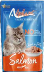ALPHA SOMON PARÇACIKLI JÖLELİ KEDİ POUCH 85GR (KOLİ İÇİ 24 ADET)