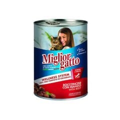 MİGLİOR GATTO BİFTEK PARÇALI KEDİ KONSERVE 405GR
