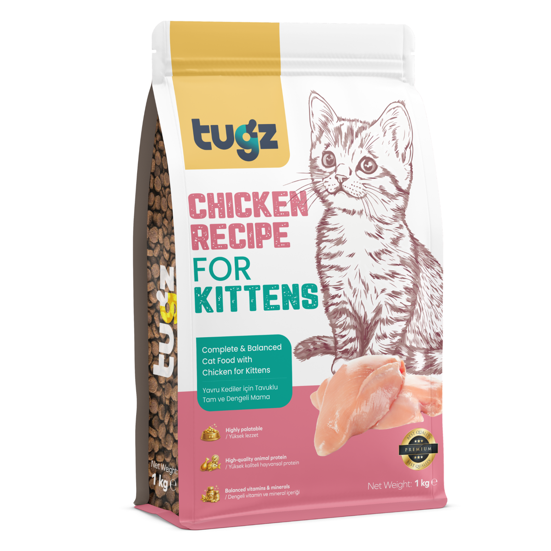 TUGZ TAVUKLU YAVRU KEDİ MAMASI 1 KG
