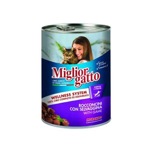 MİGLİOR GATTO AV ETİ PARÇALI KEDİ KONSERVE 405GR