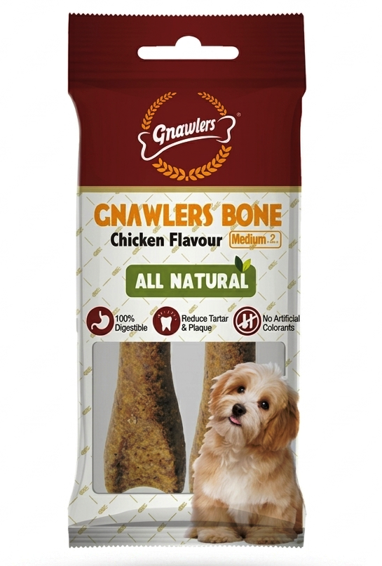 GNAWLERS TAVUKLU KÖPEK ÖDÜL KEMİĞİ 11,5 CM 2'Lİ