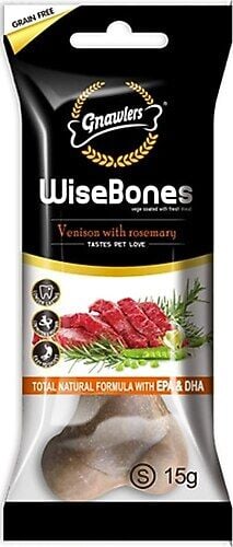 GNAWLERS WİSE BONE GEYİK VE BİBERİYELİ KÖPEK ÖDÜL KEMİĞİ 15GR